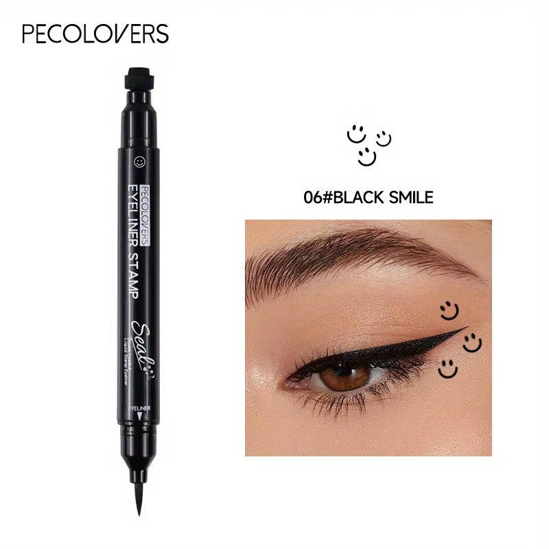 7 Styles Eyeliner Stamp Pen Red Black Liquid Eyeliner Pen Double-Ended Lazy Eye Liner Pencil Fast Drying Waterproof Eye Makeup