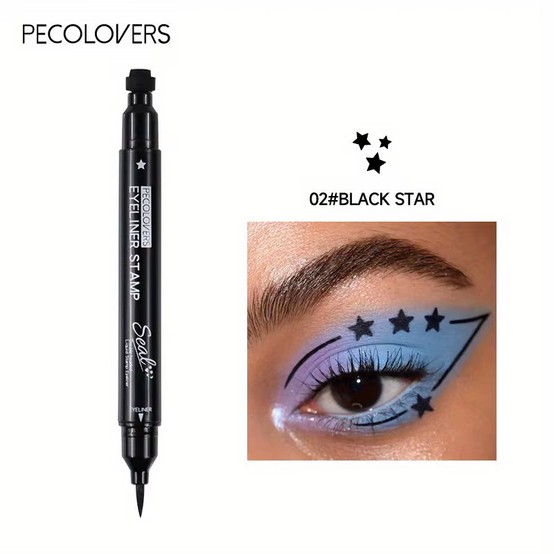 7 Styles Eyeliner Stamp Pen Red Black Liquid Eyeliner Pen Double-Ended Lazy Eye Liner Pencil Fast Drying Waterproof Eye Makeup