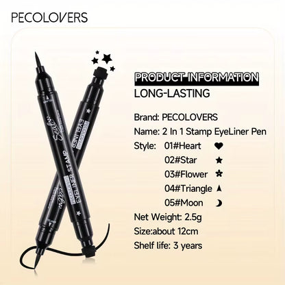 7 Styles Eyeliner Stamp Pen Red Black Liquid Eyeliner Pen Double-Ended Lazy Eye Liner Pencil Fast Drying Waterproof Eye Makeup
