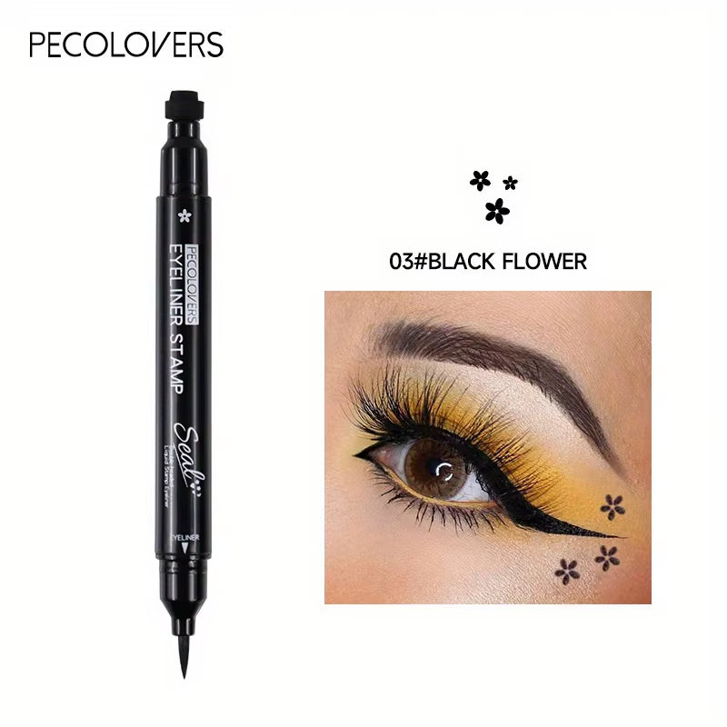 7 Styles Eyeliner Stamp Pen Red Black Liquid Eyeliner Pen Double-Ended Lazy Eye Liner Pencil Fast Drying Waterproof Eye Makeup
