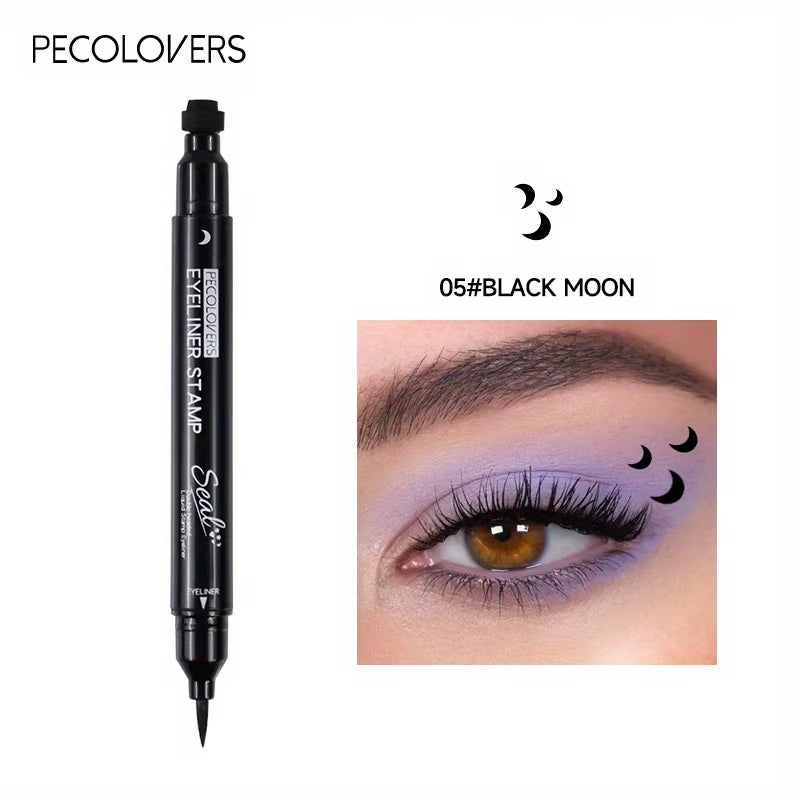 7 Styles Eyeliner Stamp Pen Red Black Liquid Eyeliner Pen Double-Ended Lazy Eye Liner Pencil Fast Drying Waterproof Eye Makeup